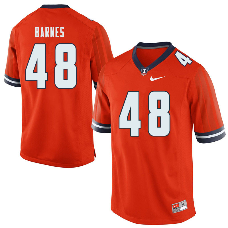 Men #48 Bryce Barnes Illinois Fighting Illini College Football Jerseys Sale-Orange